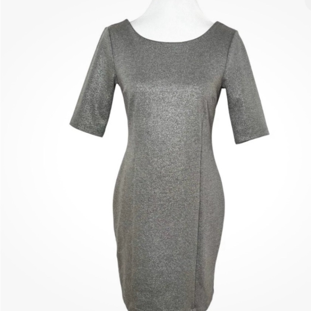 Banana Republic Shimmery Silver-Grey Sheath Cocktail Dress